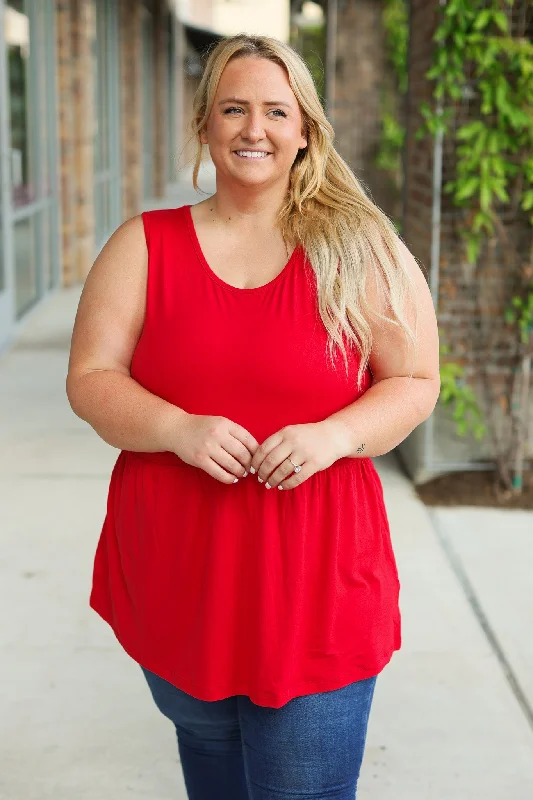 Renee Ruffle Tank - Red