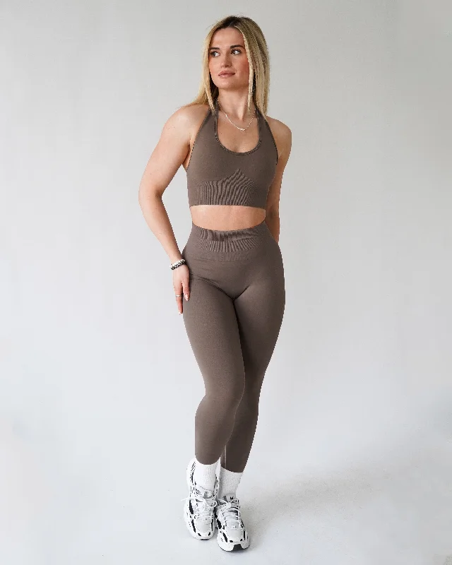 ENHANCE HALTER TOP - Cappuccino