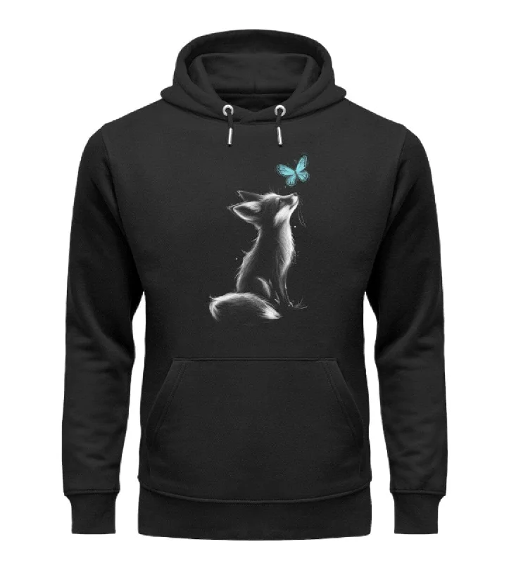 Kleiner Fuchs und Schmetterling  - Bio Unisex Hoodie (PREMIUM)