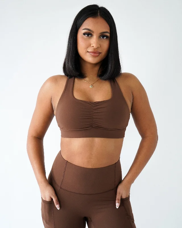 PERFORMANCE SCRUNCH BRA - Clay