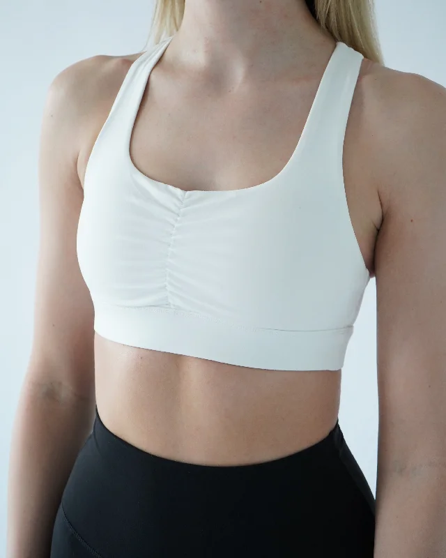 PERFORMANCE SCRUNCH BRA - White