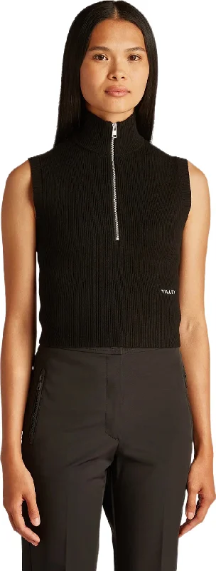 Stretch Merino Sleeveless Turtleneck Top - Women's|-|Haut à col roulé et sans manches en mérinos extensible - Femme