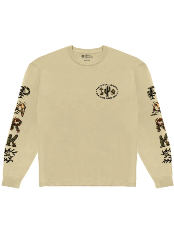 90s Doodle Parks Long Sleeve Tee - Khaki