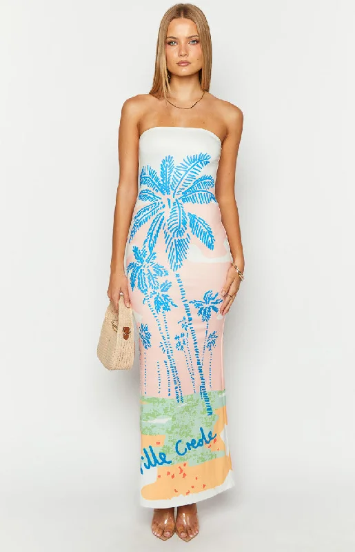 Arizona Ville Crede Palm Print Maxi Dress