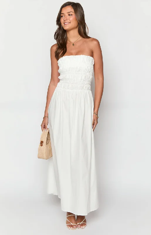 Benetti White Strapless Maxi Dress