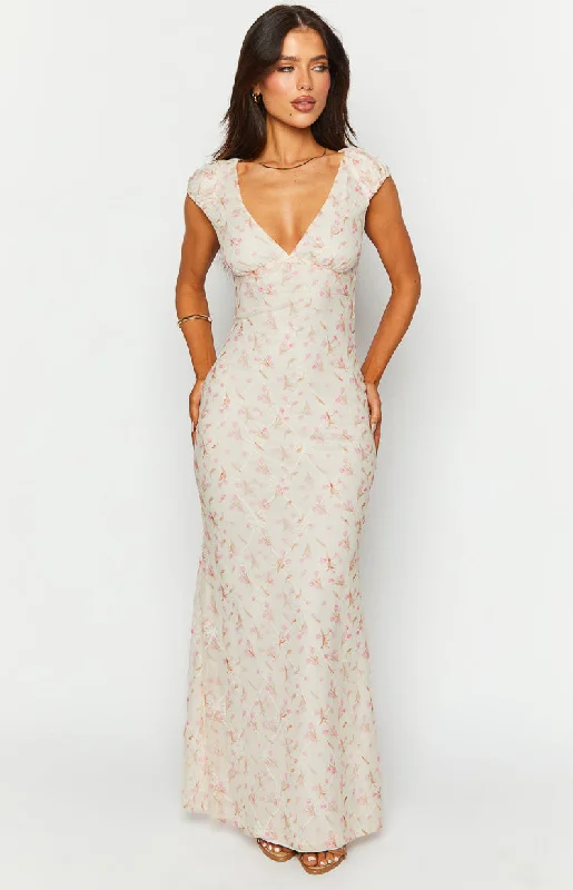 Cali White Floral Maxi Dress