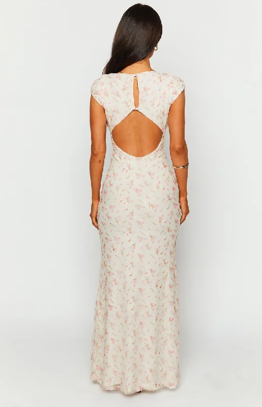 Cali White Floral Maxi Dress