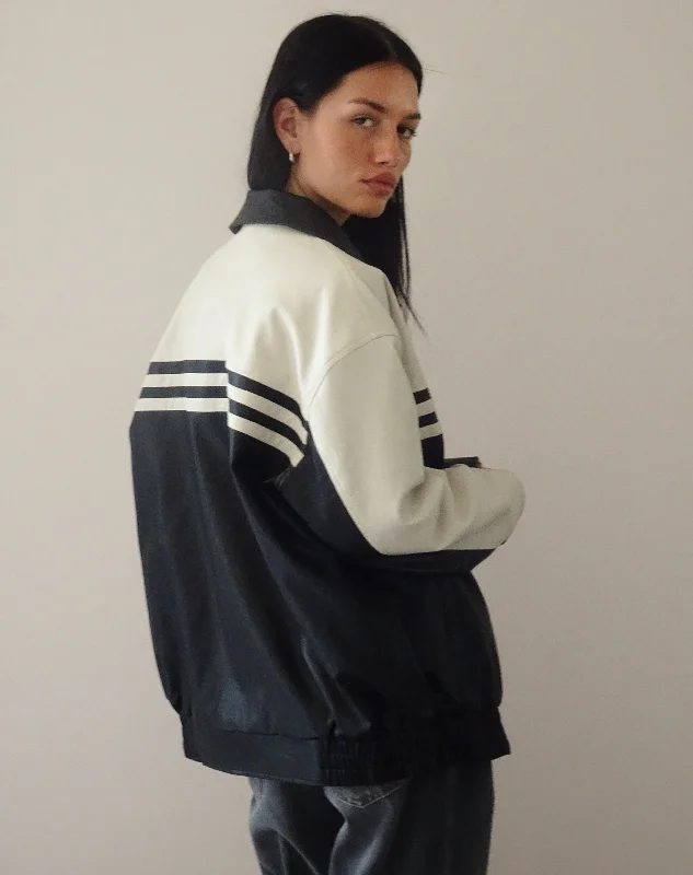 Calista Jacket in PU Black with Ivory