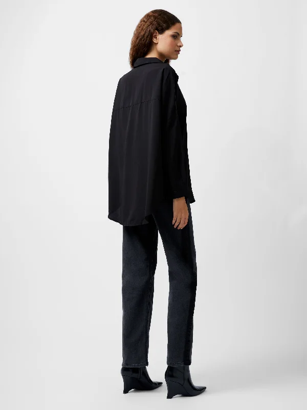 Caprina Recycled Crepe Long Sleeve Button Shirt