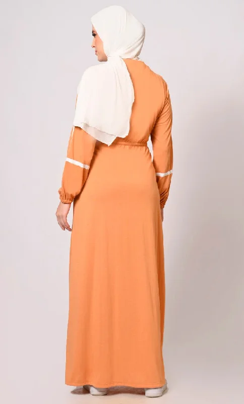 Modest Athleisure Sporty Honey Sand Abaya with Pockets