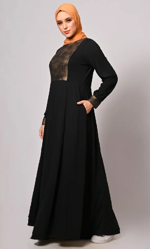 Lurex Enhanced Abaya with Practical Pockets