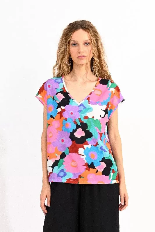 Floral Splotch Rainbow Shirt