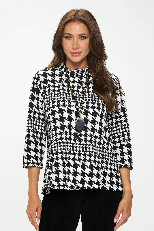 Houndstooth Print Jacket-4086LP-QRP1-W405