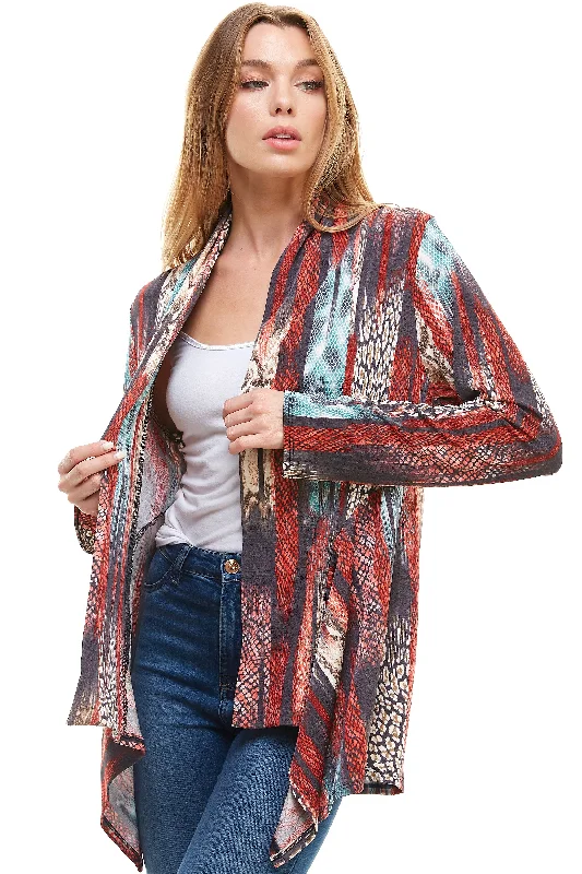 Stretchy Print Mid Cut Jacket Long Sleeve Print-4028BN-LRP1-W249