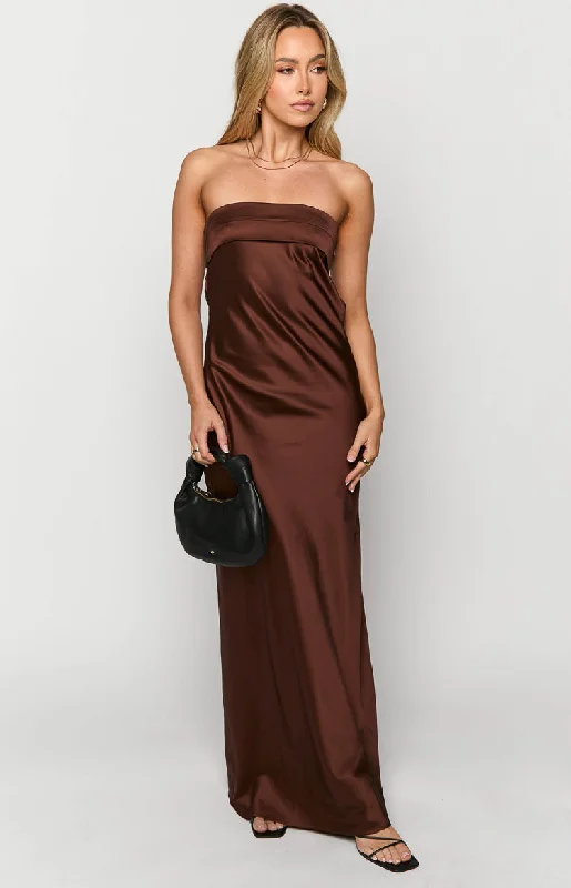 Maiah Brown Maxi Dress