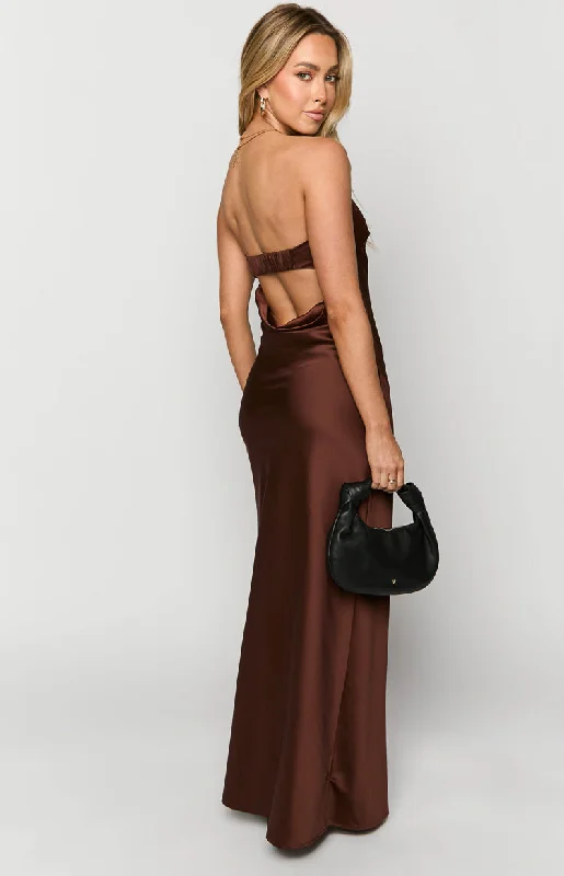 Maiah Brown Maxi Dress