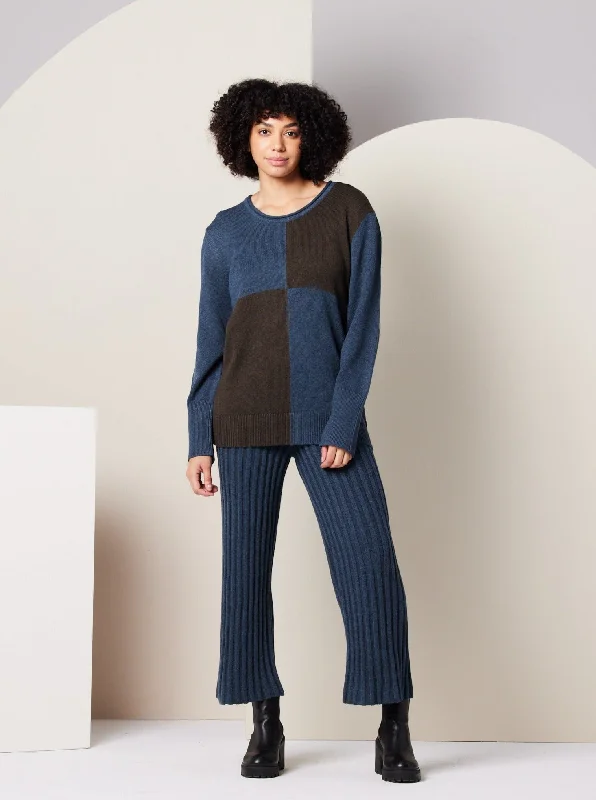 Paloma Sweater - Dark Blue Colorblock