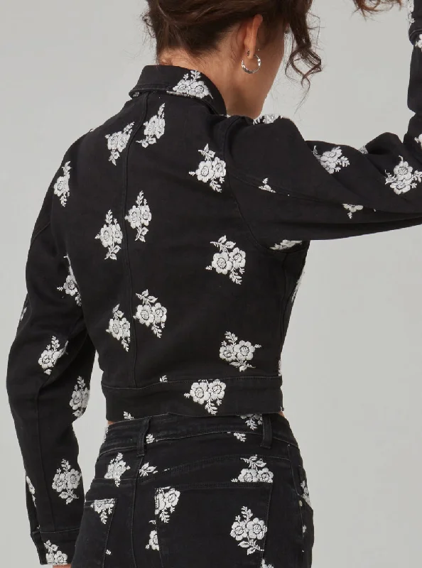 PARKER-BWF Jacket - Black White Flower