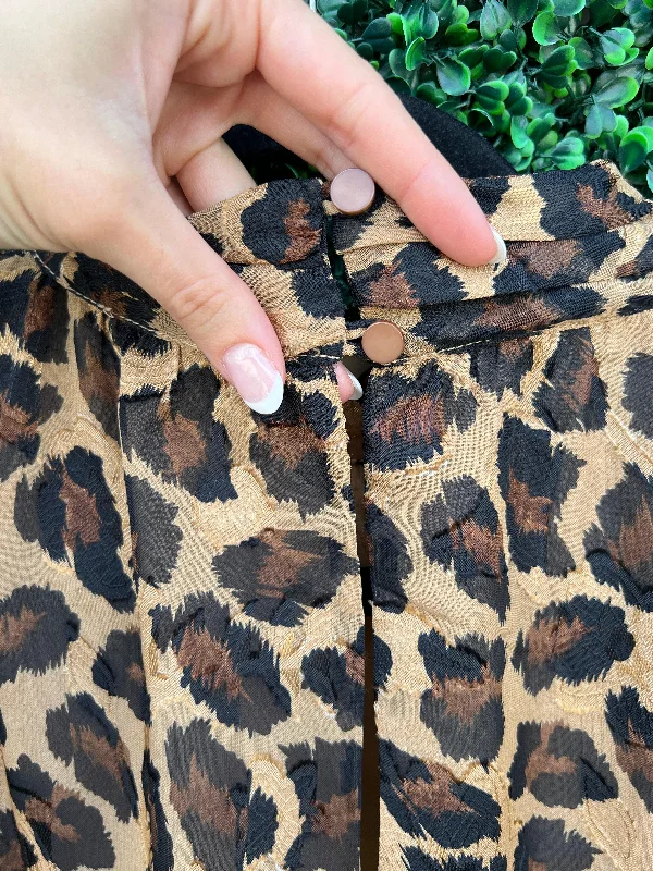 Long Sleeve Cheetah Print Blouse