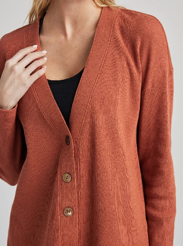 Relaxed Cardigan - Baked Clay