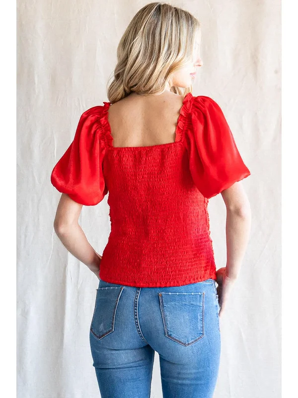 Ruched On/Off Shoulder Blouse