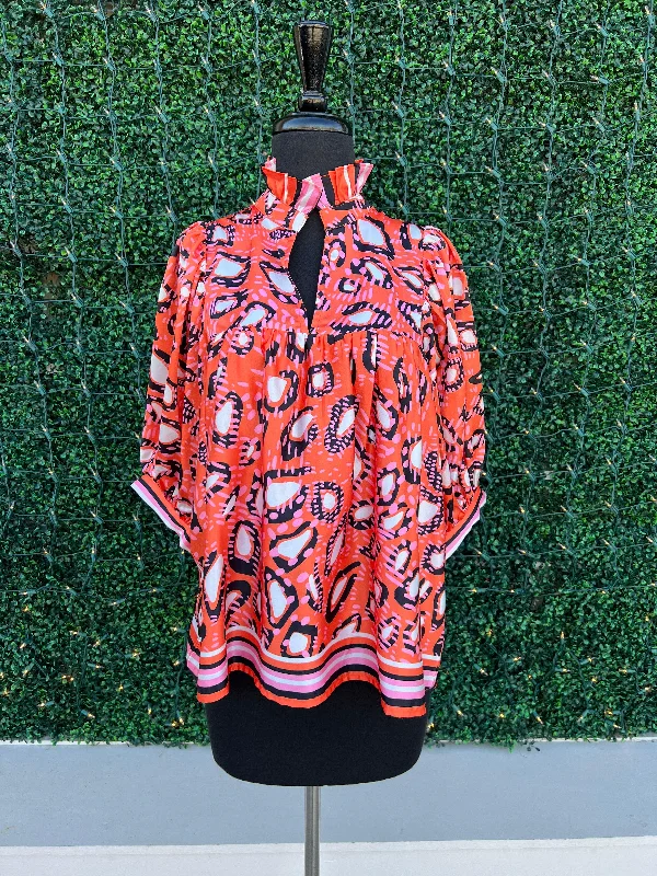 Safari Sunset Ruffle Blouse