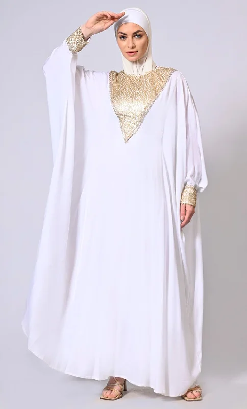 Sequin Splendor: Elegant Kaftan with Sparkling Accent