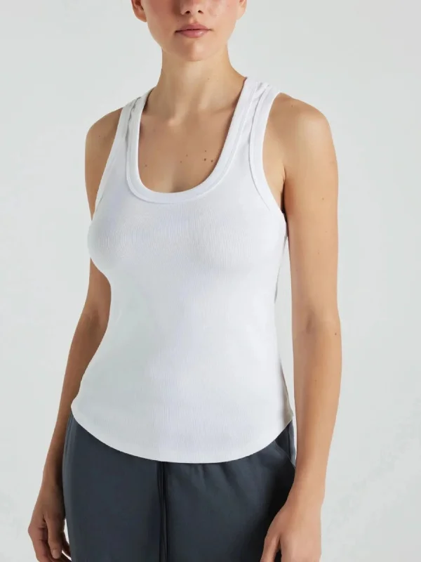 Serene Rib Tank - White