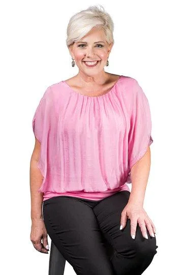 Silk Flutter Banded Top