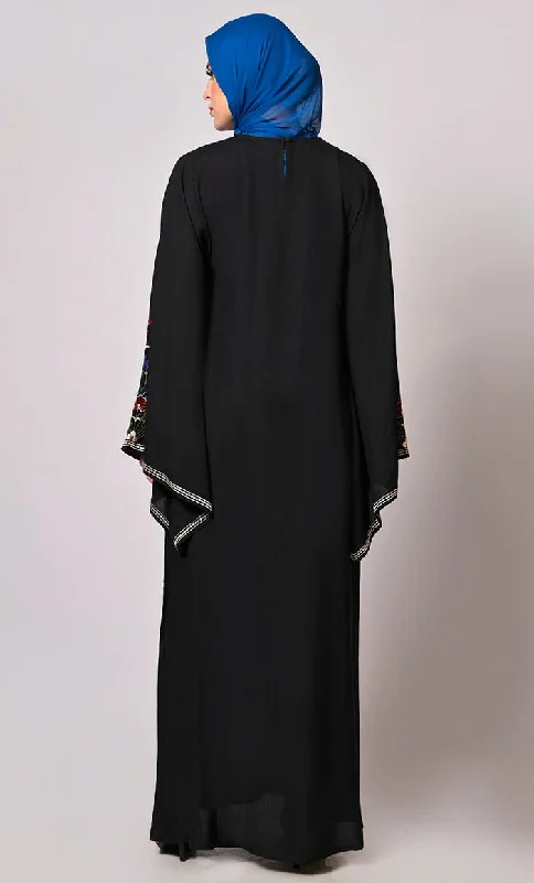 Stitched To Perfection: Black Embroidered Abaya