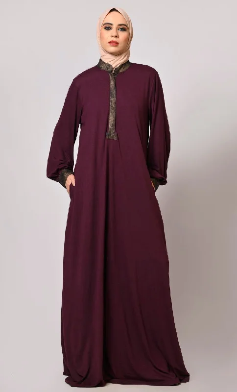 Timeless Modesty: The Classic Wine Abaya