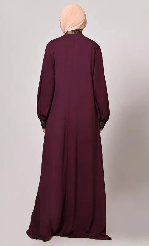 Timeless Modesty: The Classic Wine Abaya