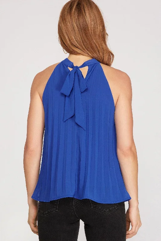 Pleated Halter Blouse