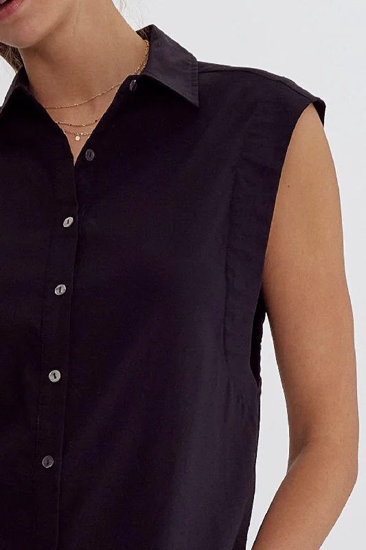 Sleeveless Button Down