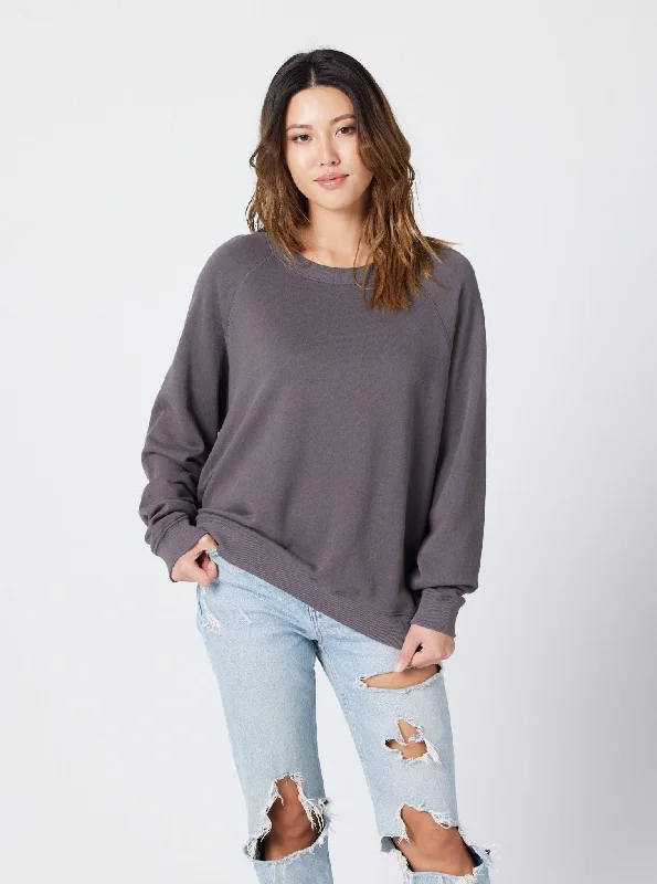 Women's Raglan Sweatshirt - Charcoal