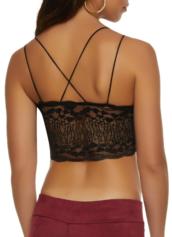 Heart Patterned Lace Bustier Top