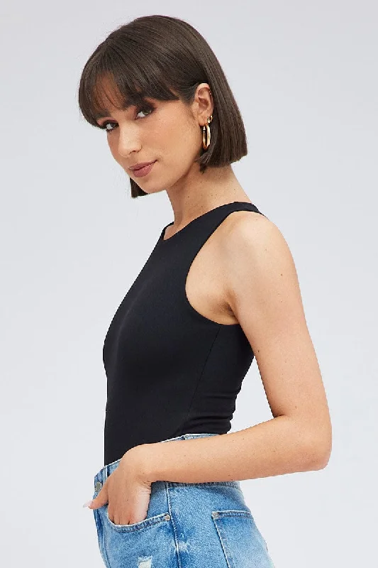 Black Supersoft Bodysuit Sleeveless