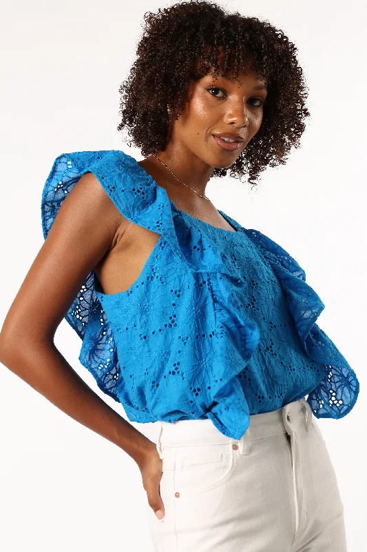 Danica Ruffle Top - Blue