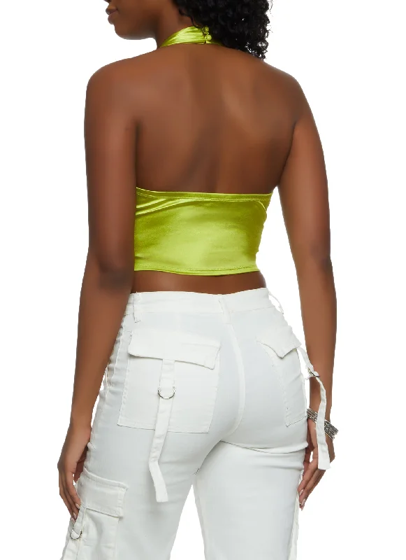 Hook and Eye Halter Crop Top