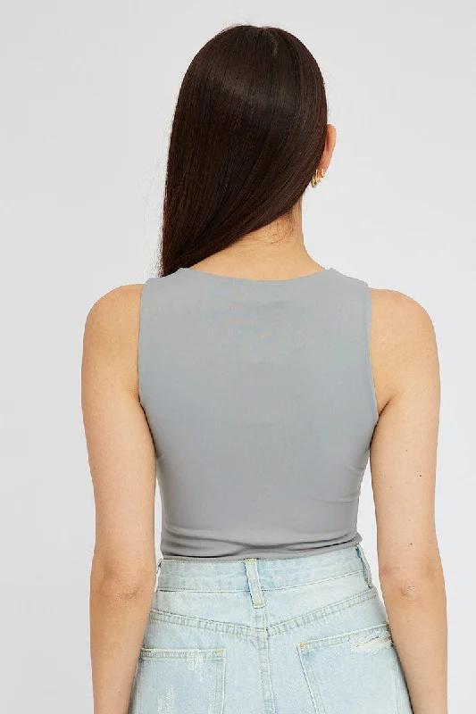 Grey Supersoft Bodysuit Sleeveless