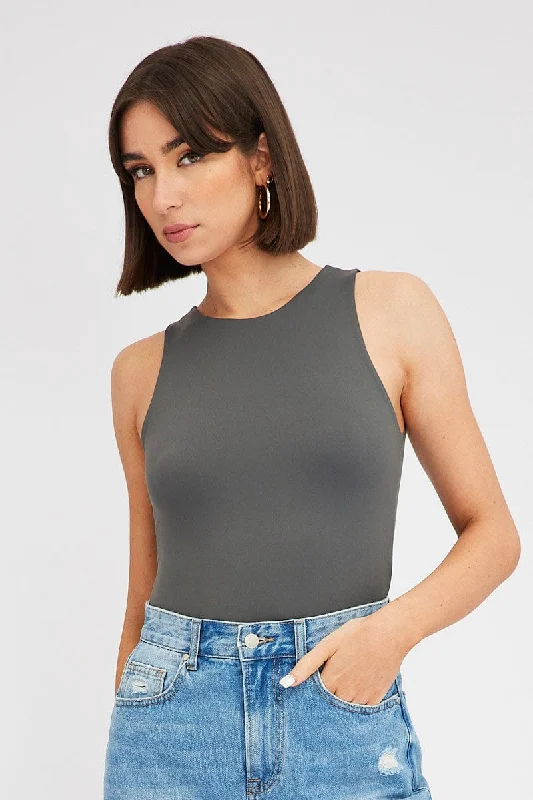 Grey Supersoft Bodysuit Sleeveless