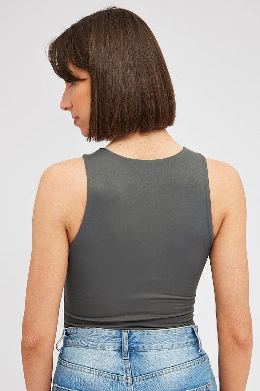 Grey Supersoft Bodysuit Sleeveless