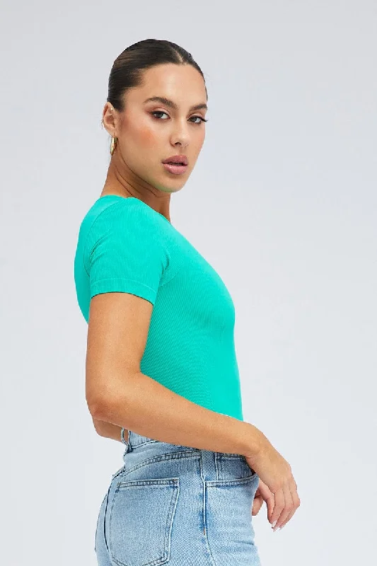 Jade Bodysuit Short sleeve Crew neck Seamless