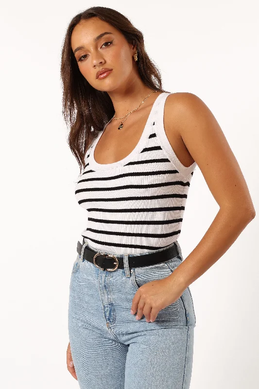 Kloe Top - White Stripe