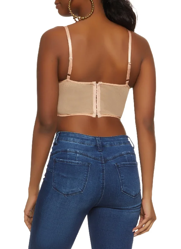 Rose Embroidered Corset Crop Top