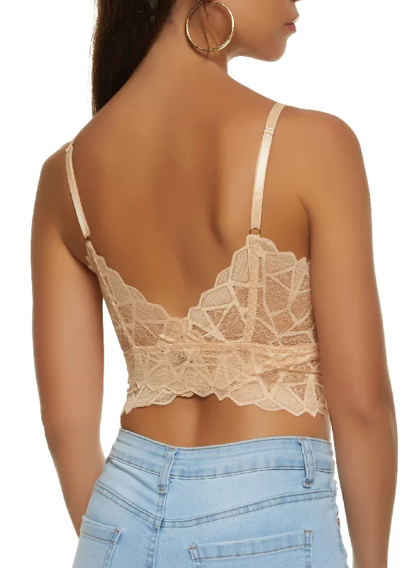 Geometric Lace Bustier Top