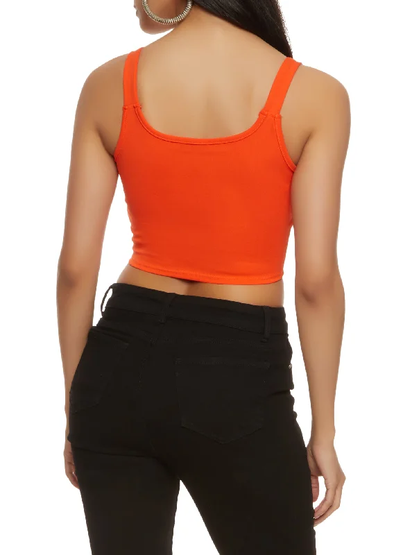 Buckle Strap Cropped Corset Tank Top