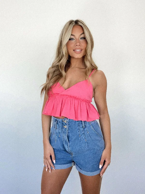 Pink Peplum Tank