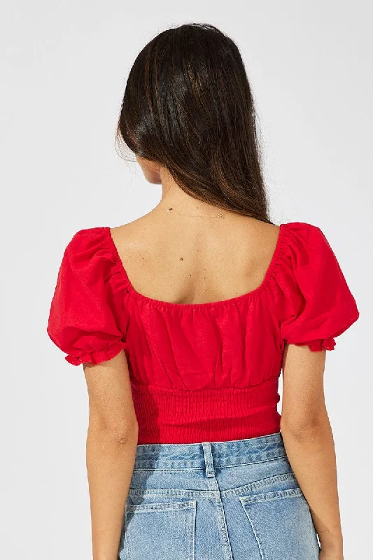 Red Bodysuit Short Sleeve