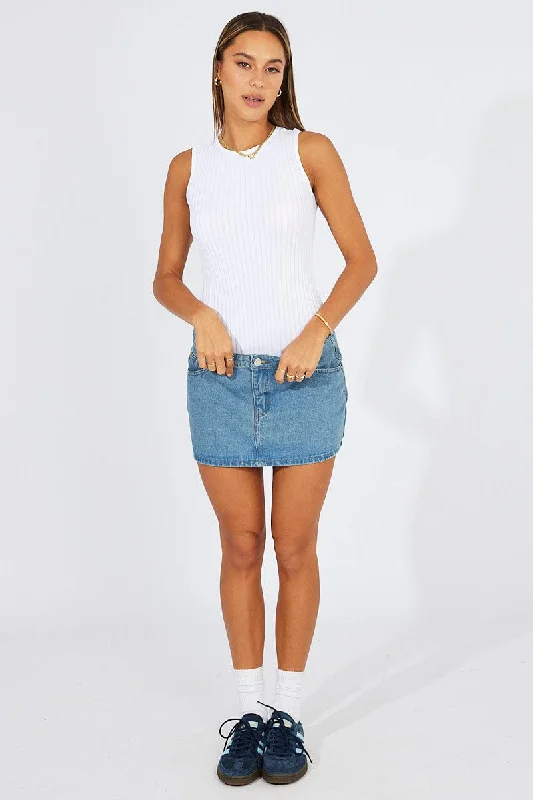 White Bodysuit Sleeveless Crew neck Seamless